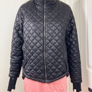 Bcbgmaxazria jacket coat women M quilted silver zipper down outdoor performance